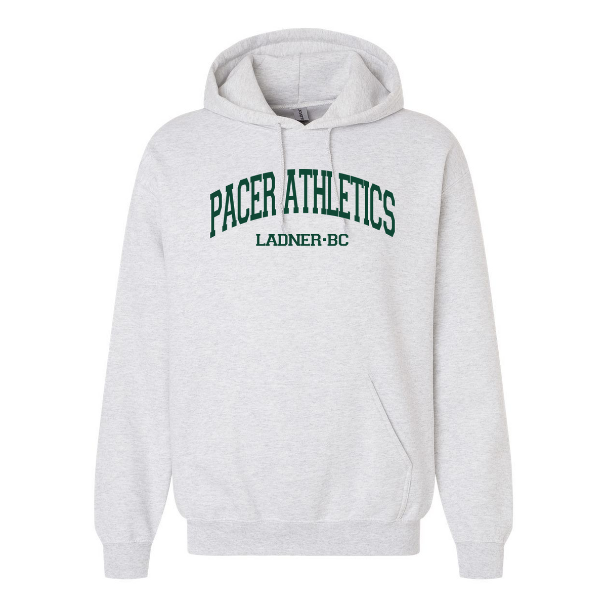 DSS Pacer Athletics Hoodie in ash with the Pacer Athletics Ladner BC print