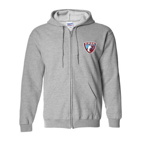 EHSS Zip Hoodie in sports grey with the Griffin crest