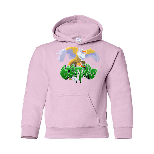 NGG Youth Hoodie in light pink with the Griffin print