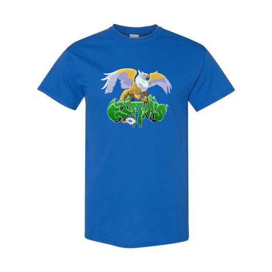 NGG Youth T-Shirt in royal blue with the Griffin print