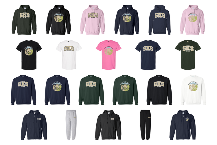 Sibylla Kiddle School spirit wear: hoodies, tees, crewnecks, zip hoodies and sweatpants