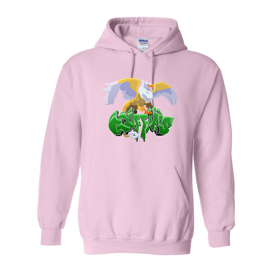 NGG Adult Hoodie in light pink with the Griffin print