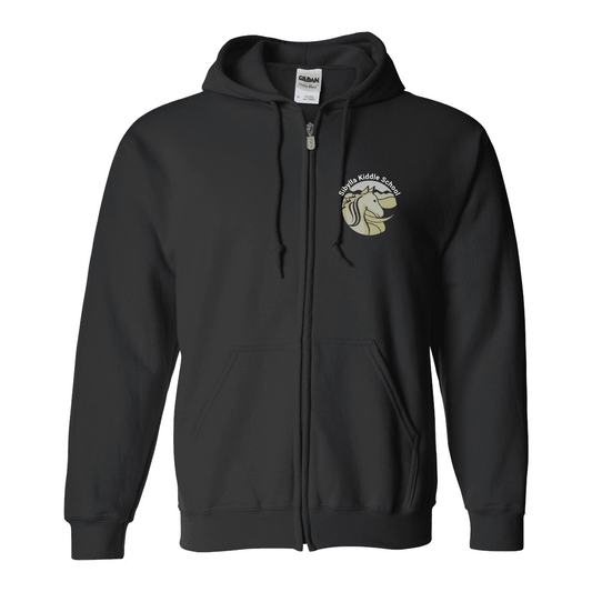 SKS Zip Hoodie in black with the Classic crest
